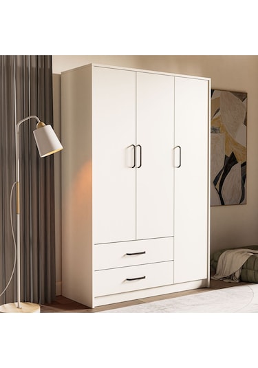 3514 Wıen 3 Kapılı Dolap 2 Çekmeceli 4 Raflı 1 Askılı Gardırop