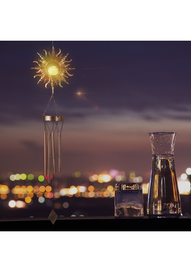 Symbee Güneş Enerjili Bahçe Lambası, Demir Oymalı Peri Ve Ay Desenli Led Çanak Çanak, Ip65 Su Geçirmez Dış Mekan Dekorasyonu Diğer