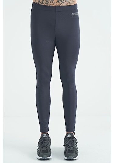 Tommy Life Antrasit Logo Baskılı Yüksel Bel Slim Fit Aktif Spor Erkek Tayt - 84989 Antrasit