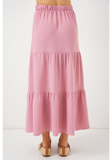 Bigdart Kadın Ayrobin Uzun Etek 8048 - Pudra