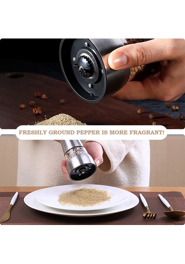 Leezsing Tuz Karabiber Öğütücü Karabiber Değirmeni Baharat Sosu Muller Biber Çalkalayıcı Değirmen Tuz Öğütücü Manuel Öğütme Aracı Alet Ayarlanabilir Kalınlık