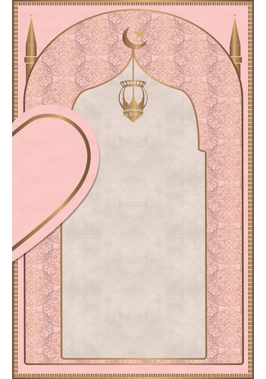 Çift Kişilik Diz Ağrıtmayan Yumuşak Seccade Takımı Pembe Ve Lacivert Pembe