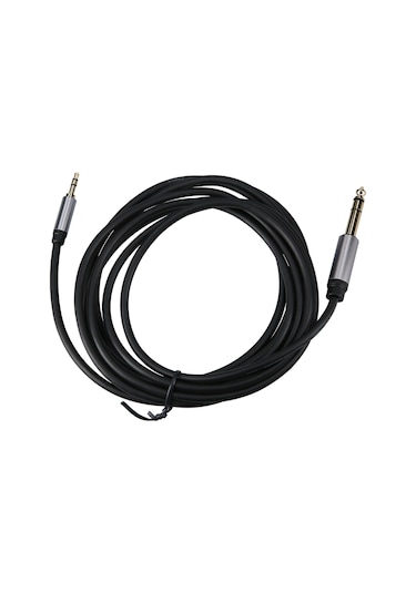 Geeroyoo 3.5mm'den 6.5mm'ye Ses Kablosu, Altın Kaplama, Pvc, 3 Metre, Siyah, Mobil Ve Laptop Uyumlu
