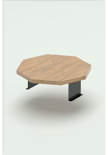 İkili Yan Sehpa Ayarlanabilir Tepsi Sekizgen Atlantik Çam