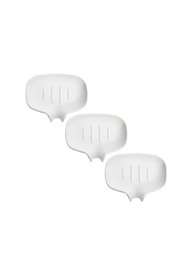 Lebıhmurah Bf1551 Silikon Sabunluk Ve Banyo Sabunluk, Mutfak/tezgah Sabunu İçin Tahliyeli 3 Adet Beyaz
