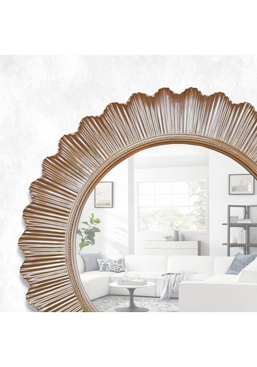 Flashy Yuvarlak Ayna Vizon Ceviz