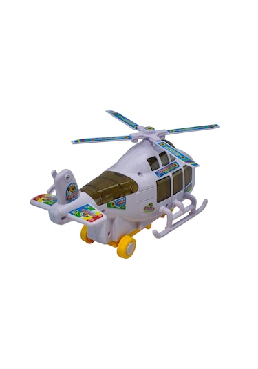 Oyuncak Helikopter Işıklı Sesli Beyaz Sevimli Helikopter 23 CM