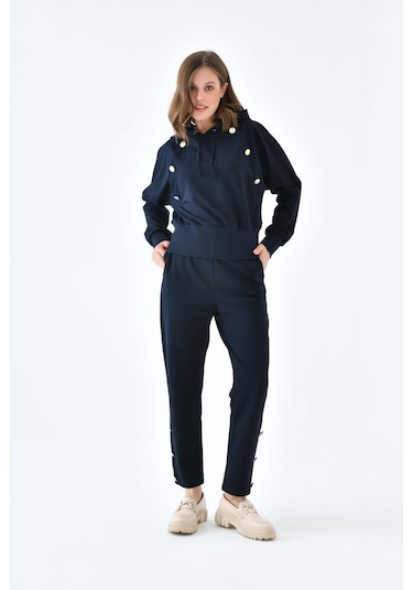 Ftz Women Kadın İki İp Düğme Detaylı Takım Lacivert 30640-lacivert Lacivert