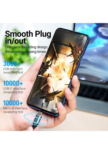 Vention 2 İn 1 Usb C Tipi Kablo Xiaomi Redmi İçin Not 10 Huawei Mikro Usb Kablosu İçin Usb Şarj Kablosu