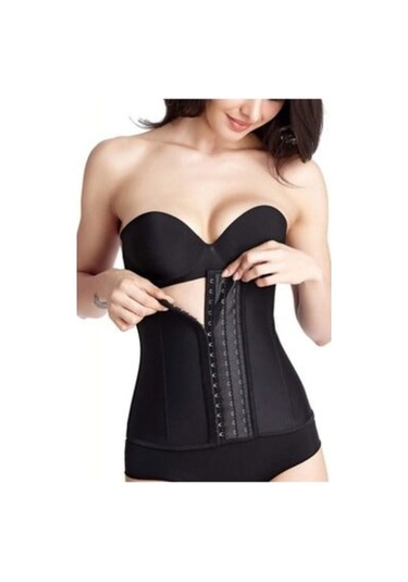 Askısız Latex Extra Sıkı Göbek Korsesi Bel Eğitmeni Siyah