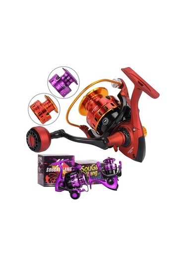 Pazly Mor 1000-5000 İplik Balıkçılık Makarası, 5.2:1 Dişli, 210g-251g, Su Ve Tatlı Su Balıkçılığı, 56935764 Kırmızı Mor Model, 5.2:1 Oranlı Balıkçılık Makarası