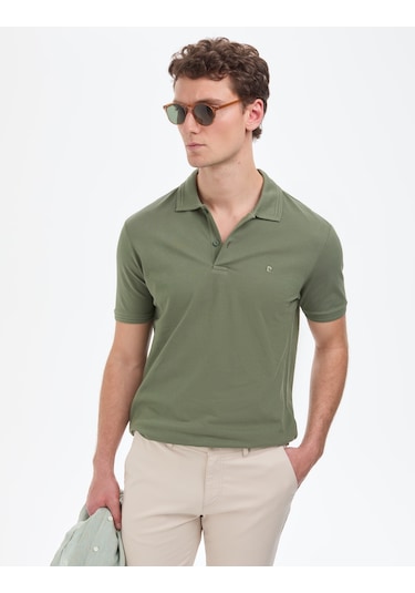 Pierre Cardin Erkek Haki Tişört Basic 50325312-vr027
