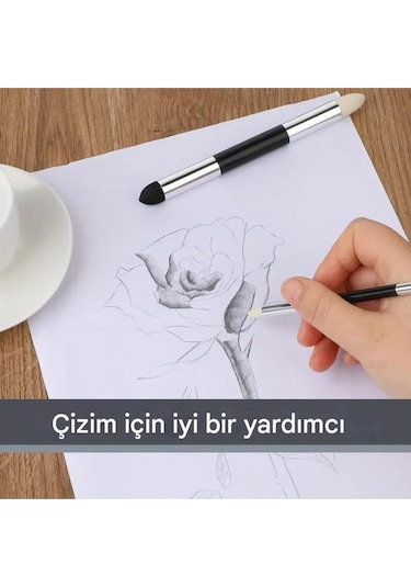 Eskiz Sünger-keçe Silgi, Yıkanabilir, Kara Kalem Silgi, Gölgelendirme, Porselen Boyama-2 Adet