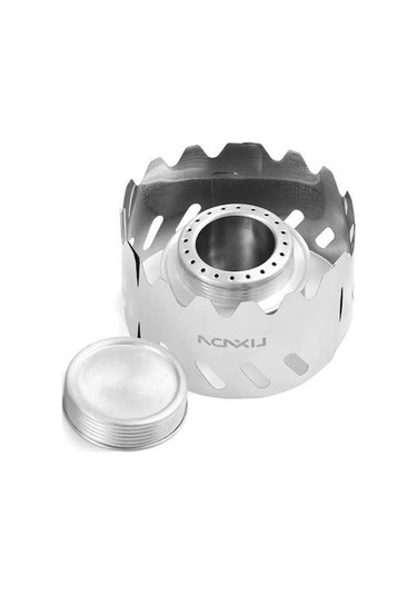 Artfulabode Yürüyüşü Yanıcı Taşınabilir Sırt Rüzgar Paslanmaz Ocakları Ocak Mini Küçük Kamp Kamp Kalma Kalkanı İçin Hayatta Gümüş Çelik Çantası Alüminyum Alkol 100ml Jw Gümüş