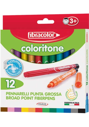 Coloritone Kalın Keçeli Kalem 12 Renk