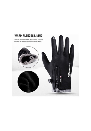 Kış Sıcak Eldivenleri Polar Rüzgar Geçirmez Su Geçirmez Dokunmatik Ekran Spor Bisiklet Kayak Bisiklet Dış Mekan Çalışma Eldivenleri Gri