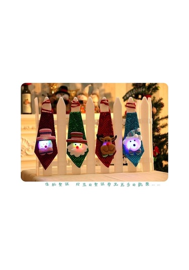 Novahub Yeni Yaratıcı Payetli Parlayan Parlayan Noel Modeli Kravat Dekorasyon Ayı Ayı Lz