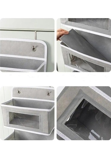 Novahub Grey Non-woven Storage Bag, Wall And Door Hanger, Baby Diaper Bag, Kitchen Storage, Bathroom, Home Organization Gri