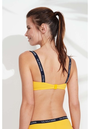 U.S. Polo Assn. Kadın Sarı İnce Askılı Bikini Üst 21502