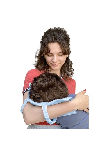 Pamuk Muslin Bebek Emzirme Yastığı Ter Emici Kol Yastığı Mavi