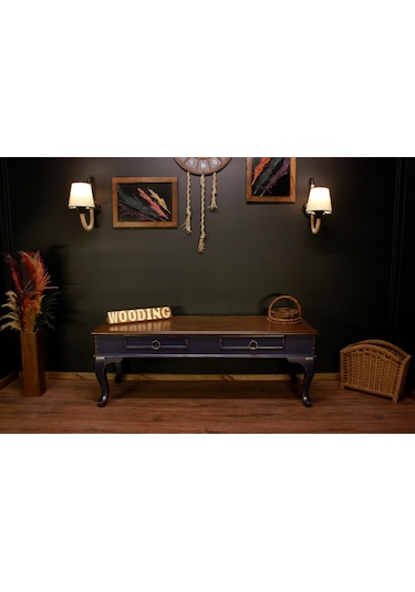 Wooding 100 Cm Masif Ceviz Lacivert Tv Ünitesi