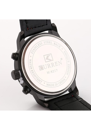 Curren M8217 Quartz Kol Saati-orjinal Kutusunda Siyah Siyah