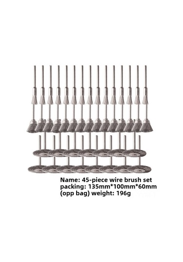 Geeksen 45 Parça Gümüş Çelik Fırça Seti - Elektrikli Taşlama Aleti İçin Pas Kaldırıcı, Metal Yüzey Temizleyici Ve Parlatıcı Uçlar