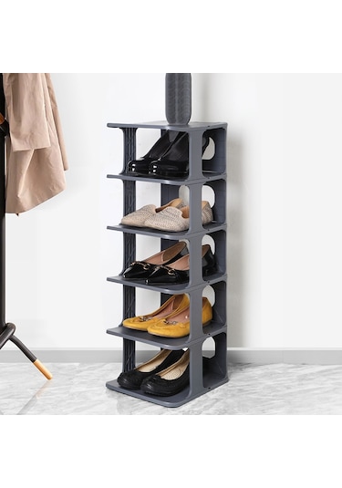 Mithra Life 5 Katlı Plastik Gri Ayakkabı Rafı Mıt1063 Siyah