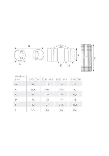 Gürçayhırdavat Silindir Masa Menteşesi Pirinç 12Mm (2 Adet)