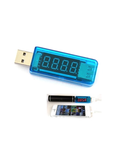Usb Voltmetre Ampermetre Volt Amper Gerilim Ölçer Led Göstergeli