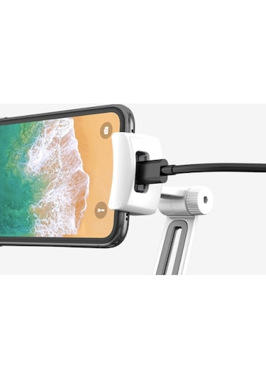 Masaüstü Teleskobik Tablet Telefon Tutucu Ayarlanabilir Jhd-165 Beyaz