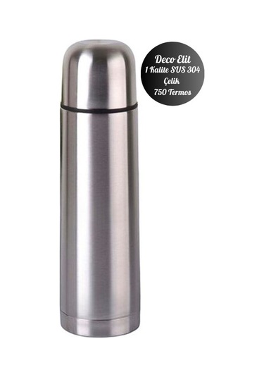 750 Ml Çift Katmanlı Sus 304 Çelik İnox Termos Süt-mama-kamp-piknik Termosu 12 Saate Kadar Sıcak Soğuk Tutma Gümüş