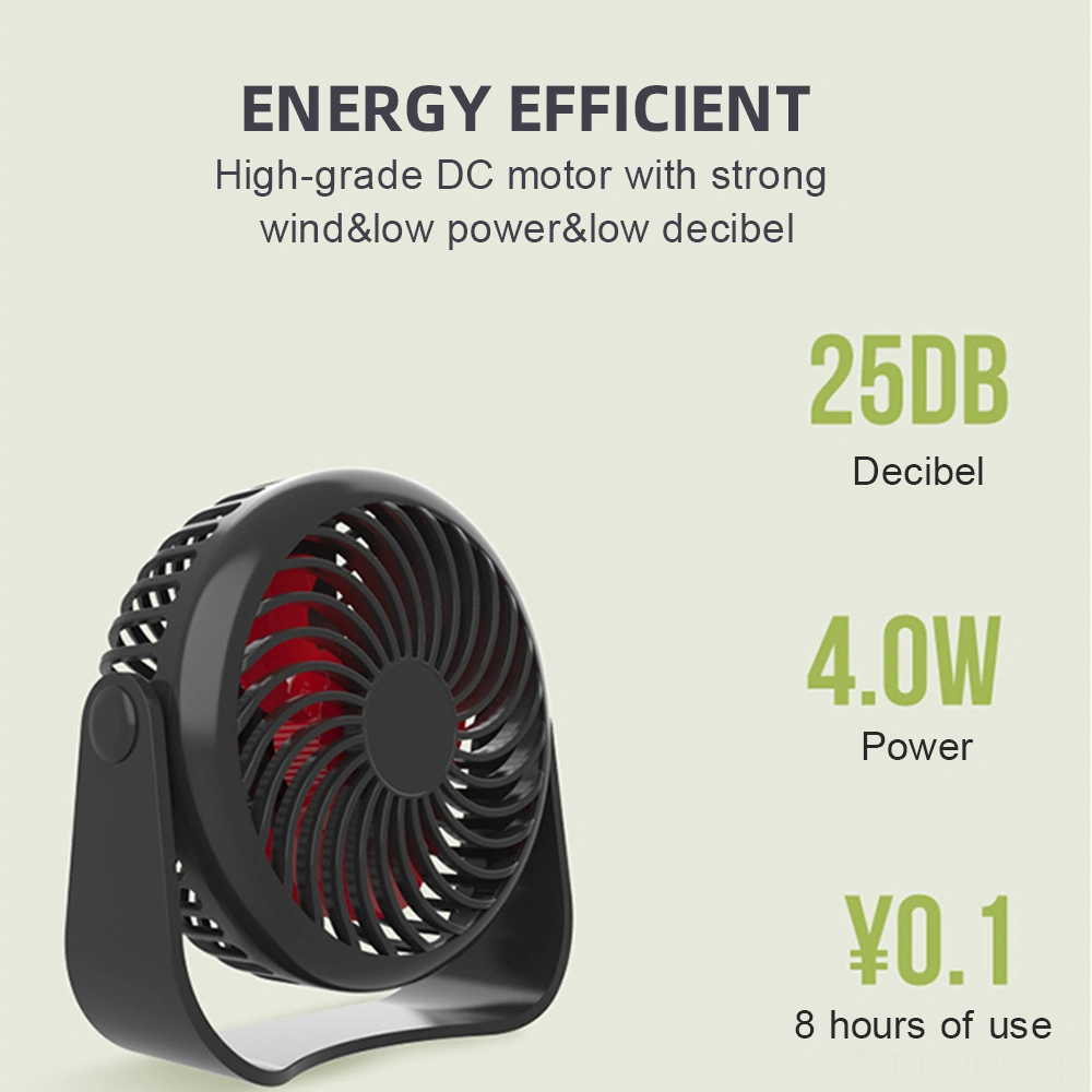 Padalink Mini Masa Fanı - Beyaz, 3 Hız Ayarı, 360 Döner Kafa, 2000mah Pil, 5-8 Saat Süre, Sessiz Dc Motor, Usb Şarjlı, Ofis/dormada Kullanıma Uygun