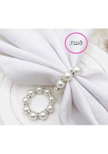 Pazly 6'lı Gümüş Renk Peçete Halkası Seti - Hediye Paketli, Şık Beyaz - Pratik Ve Şık Masa Düzenleri İçin Hediye Seçimi Beyaz