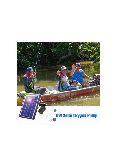6 W Güneş Oksijen Pompası Akvaryum Balık Tankı Oksijenatör
