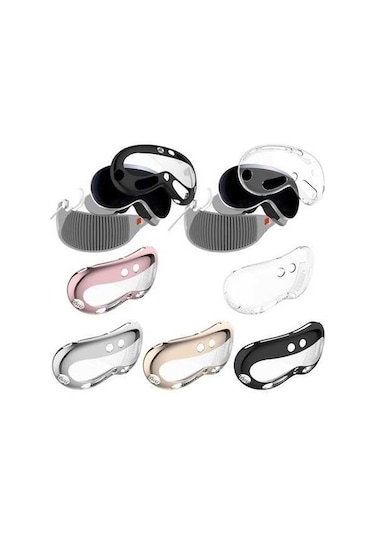 Tongxida  Vision Pro İçin Elektroliz Tpu Koruyucu Kılıf Vr Gözlük Aksesuarları Pembe