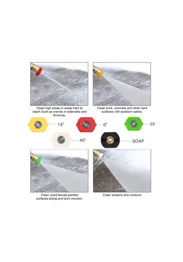 Reedark Yüksek Basınçlı Nozzle Seti - 4000 Psı'ye Kadar, 5'li Hızlı Bağlantı Uçları