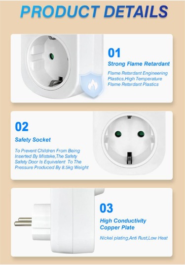 Geeksen Akıllı 16a Çift Ekranlı Priz - Aşırı Yük, Voltaj Ve Akım Korumalı Ev/ofis Kullanımı İçin