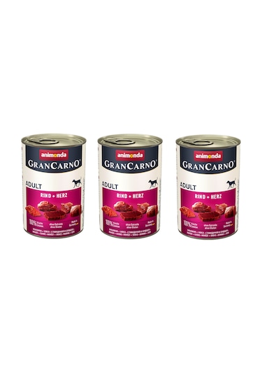 Animonda Gran Carno Sığır Ve Yürekli Köpek Konserve 400 G X 3 Adet