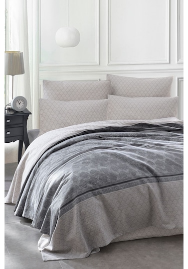 Enlora Home Pike Seti Baskılı Tek Kişilik Creative Gri