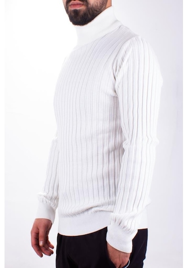 Twister 3625 Ekru Balıkçı Yaka Erkek Kazak Ekru