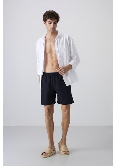 Tommylife Lacivert Hızlı Kuruyan Standart Fit Erkek Deniz Şortu - 81237