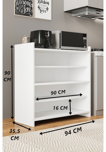 Ae-3060 Forum Beyaz 4 Kapaklı, 4 Raflı, Çok Amaçlı Dolap,ayakkabı
