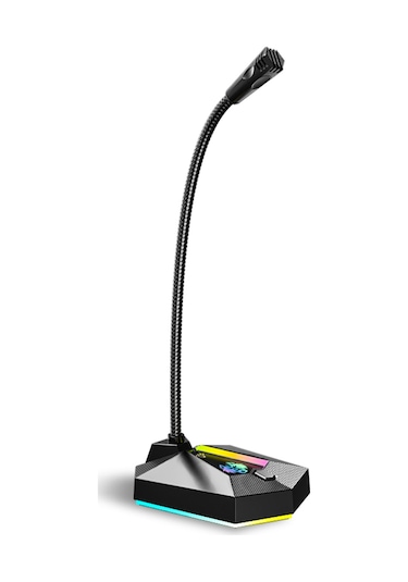 Singree Profesyonel Usb Masa Mikrofonu - 360 Derece Yönlendirme, Rgb Led Aydınlatmalı, Oyun Ve Kayıt İçin