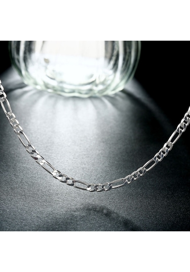 Chavin Figaro Model Yassı 70 CM 6 MM Uzun Çelik Erkek Zincir dm15 Gümüş