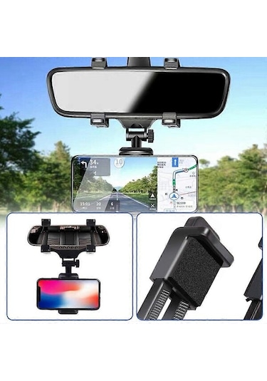 360 Dönen Araba Dikiz Aynası Tutucu Montaj Standı Aksesuarları Cep Telefonu İçin, 2024