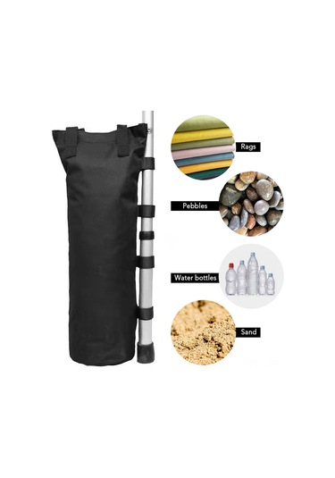 Yifomall 600d Oxford Kumaş 4'lü Sandık, Çadır & Şemsiye Dış Mekan Sabitleme, Yağmurlu Ve Güneşli Günler İçin Dayanıklı Sabitlestirici Torbalar Siyah