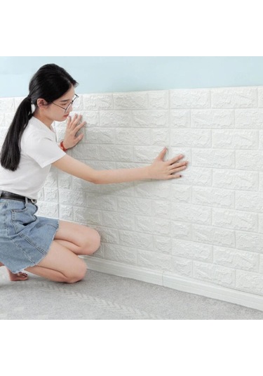 Renkli Duvarlar Kendinden Yapışkanlı Esnek Sünger Tuğla Duvar Kağıdı Paneli