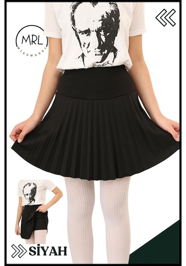 Kız Çocuk Pileli Siyah Etek Yüksek Bel İçi Şortlu Likra Kumaş Okul-oyun-spor-etkinlik Eteği 4103 Siyah Kız Çocuk Pileli Siyah Etek Yüksek Bel İçi Şortlu Likra Kumaş Okul-oyun-spor-etkinlik Eteği 4103 Siyah