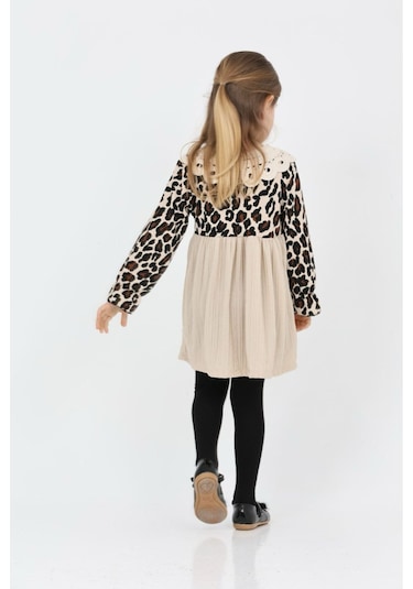 Bebe Yaka Leopar Elbise Leopar